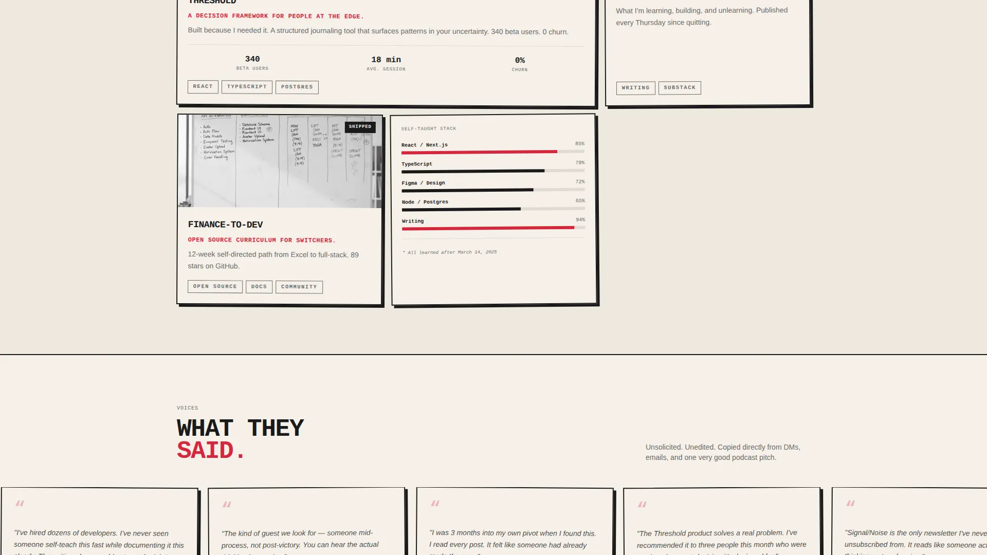 Bold Career Changer Personal Landing Page Template