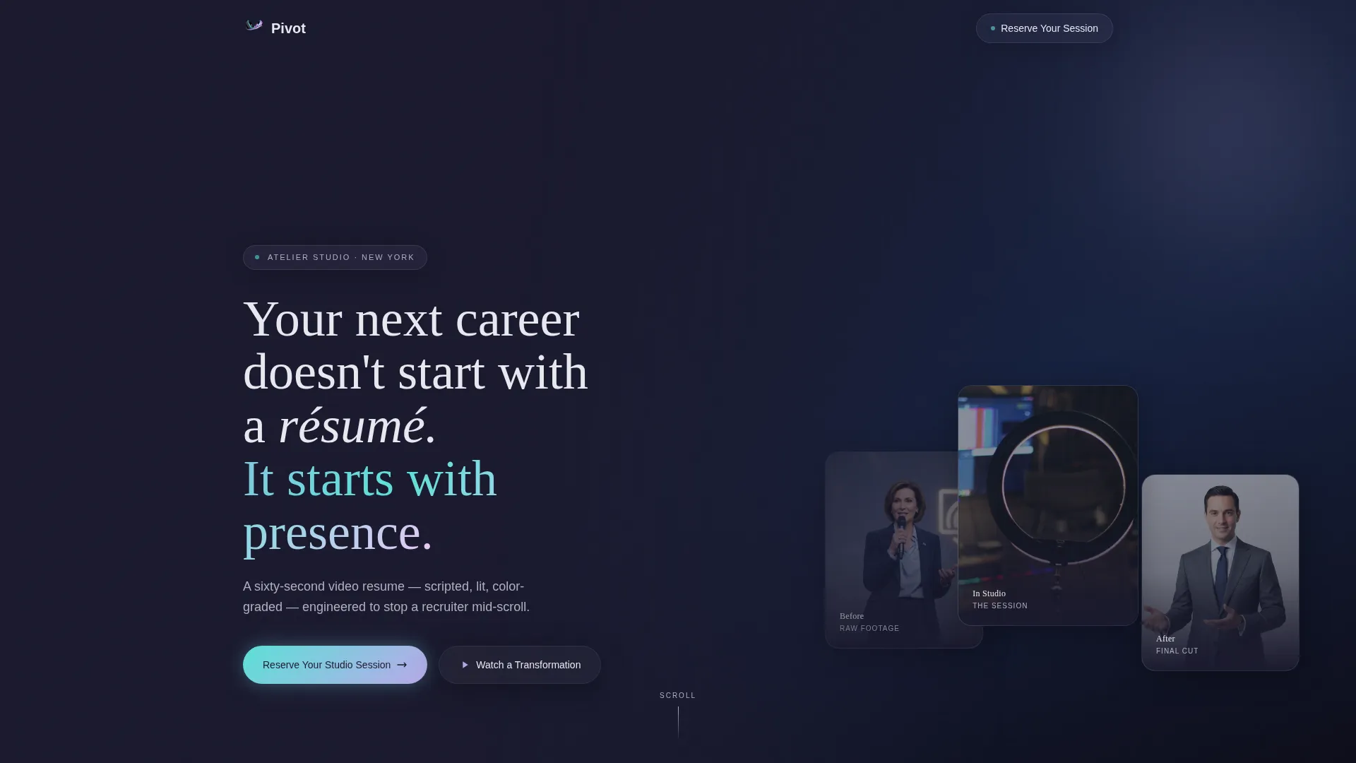 Career Changer Video Resume Landing Page Template
