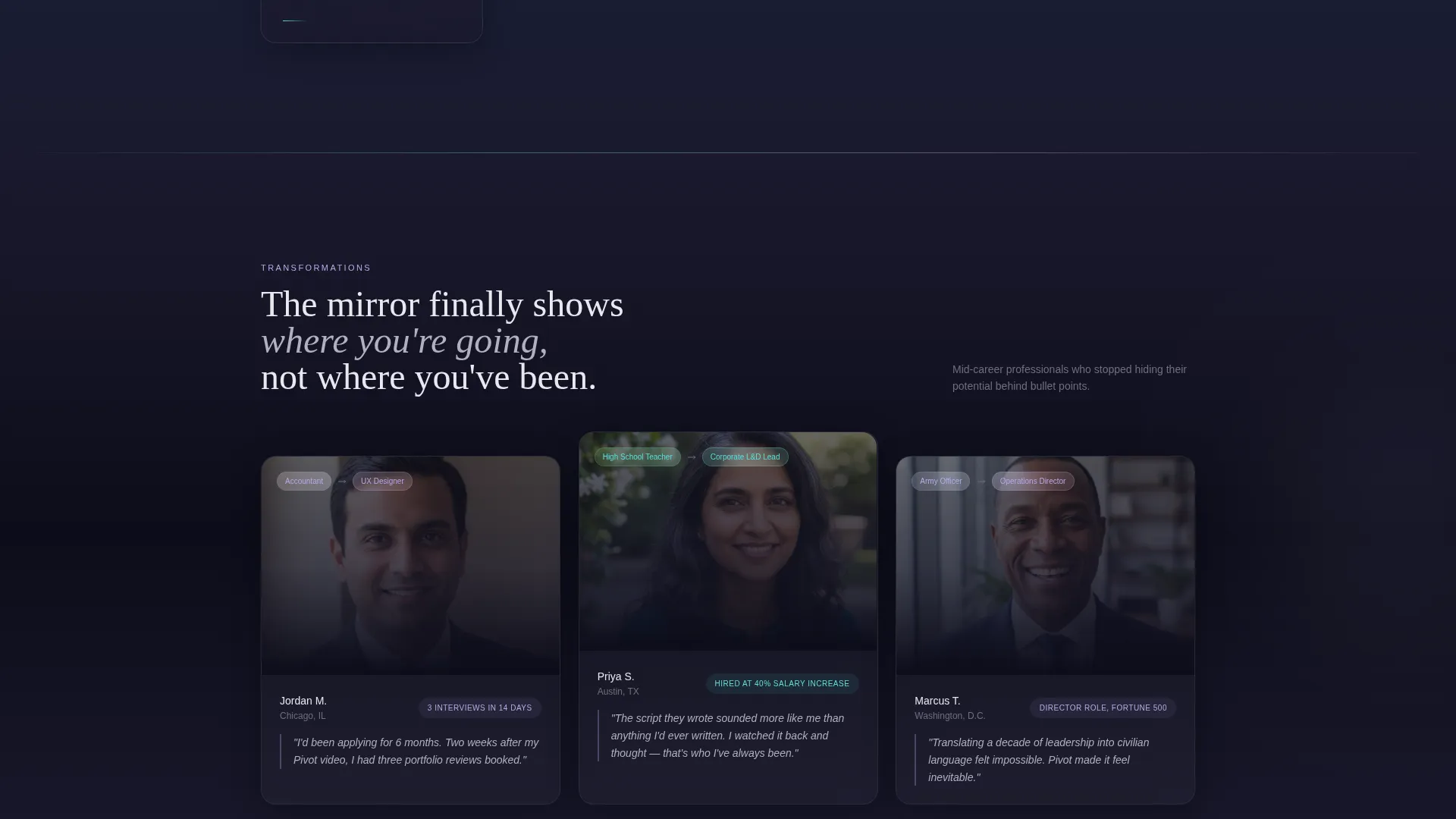 Career Changer Video Resume Landing Page Template
