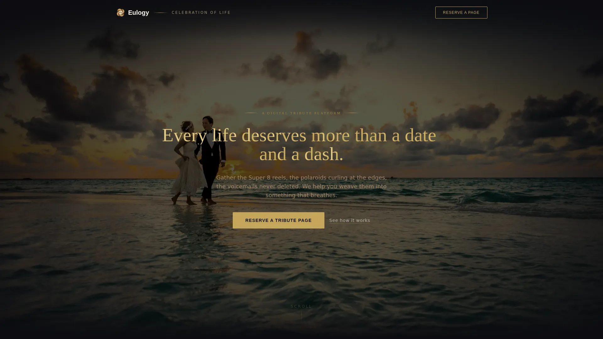 Cinematic Memorial Landing Page Template
