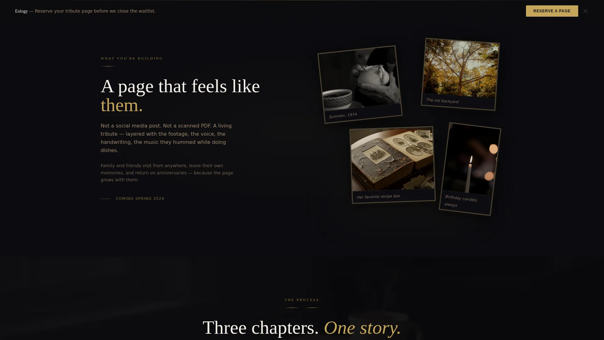 Cinematic Memorial Landing Page Template