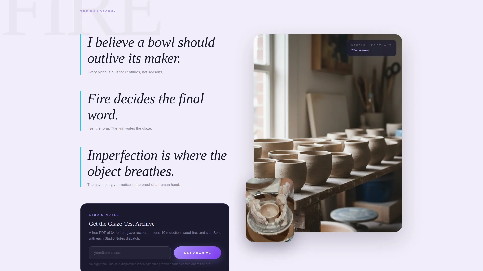 Ceramicist Portfolio Portfolio Website Template