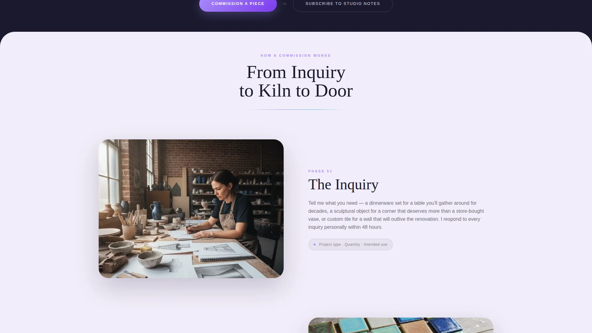 Ceramicist Portfolio Portfolio Website Template