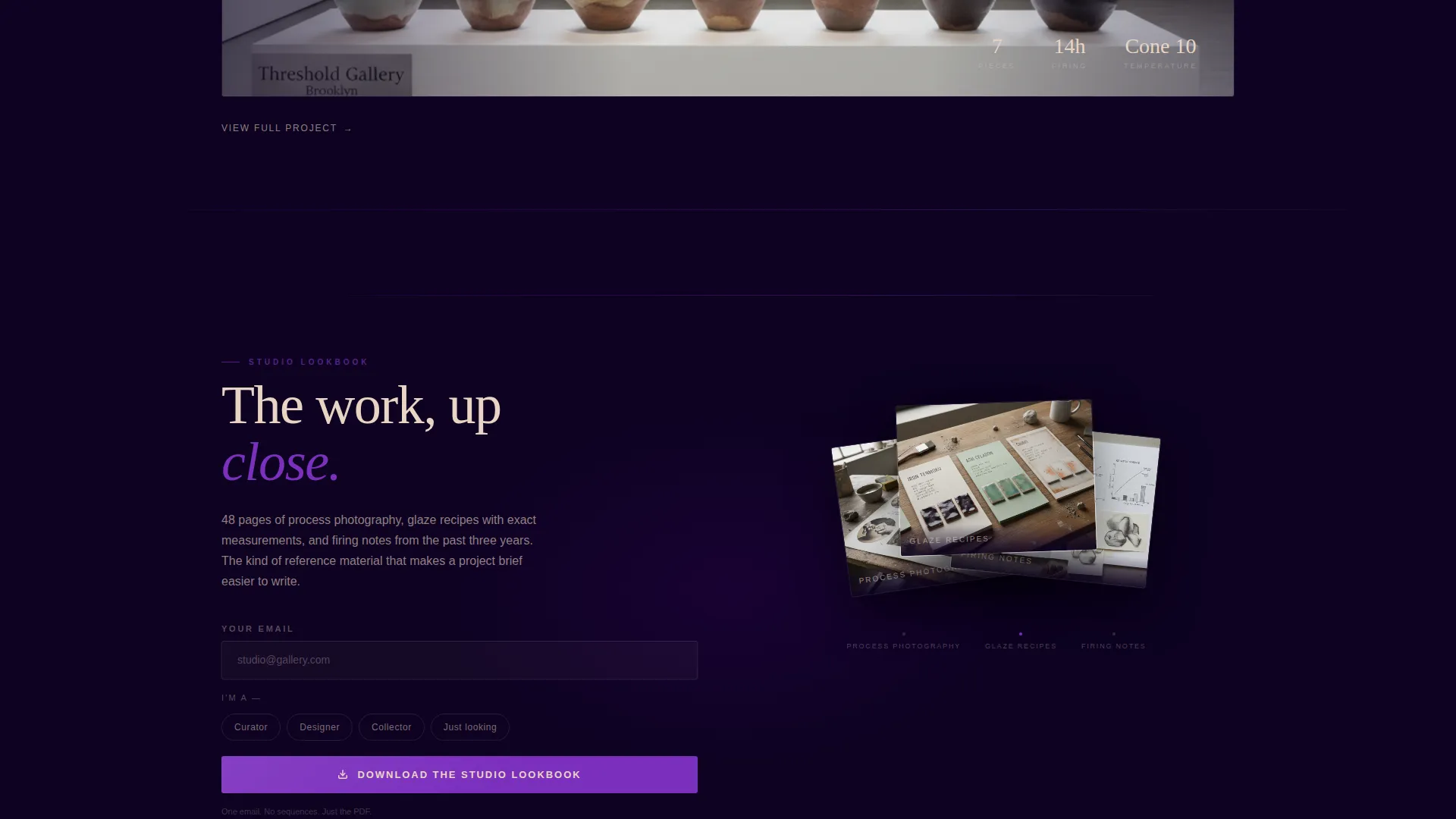 Ceramicist Bento Grid Portfolio Landing Page Template