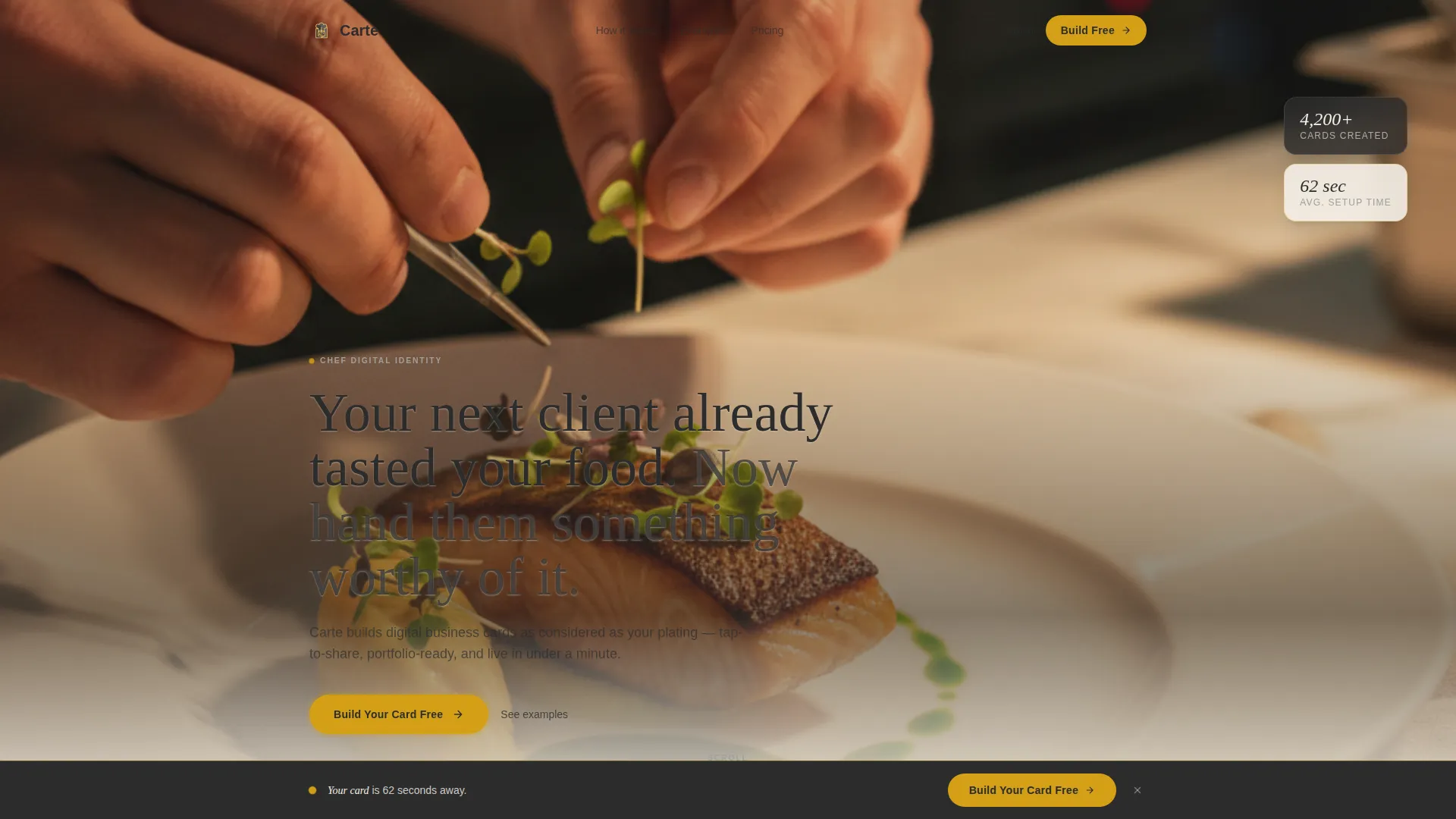 Chef Profile Booking Website Template