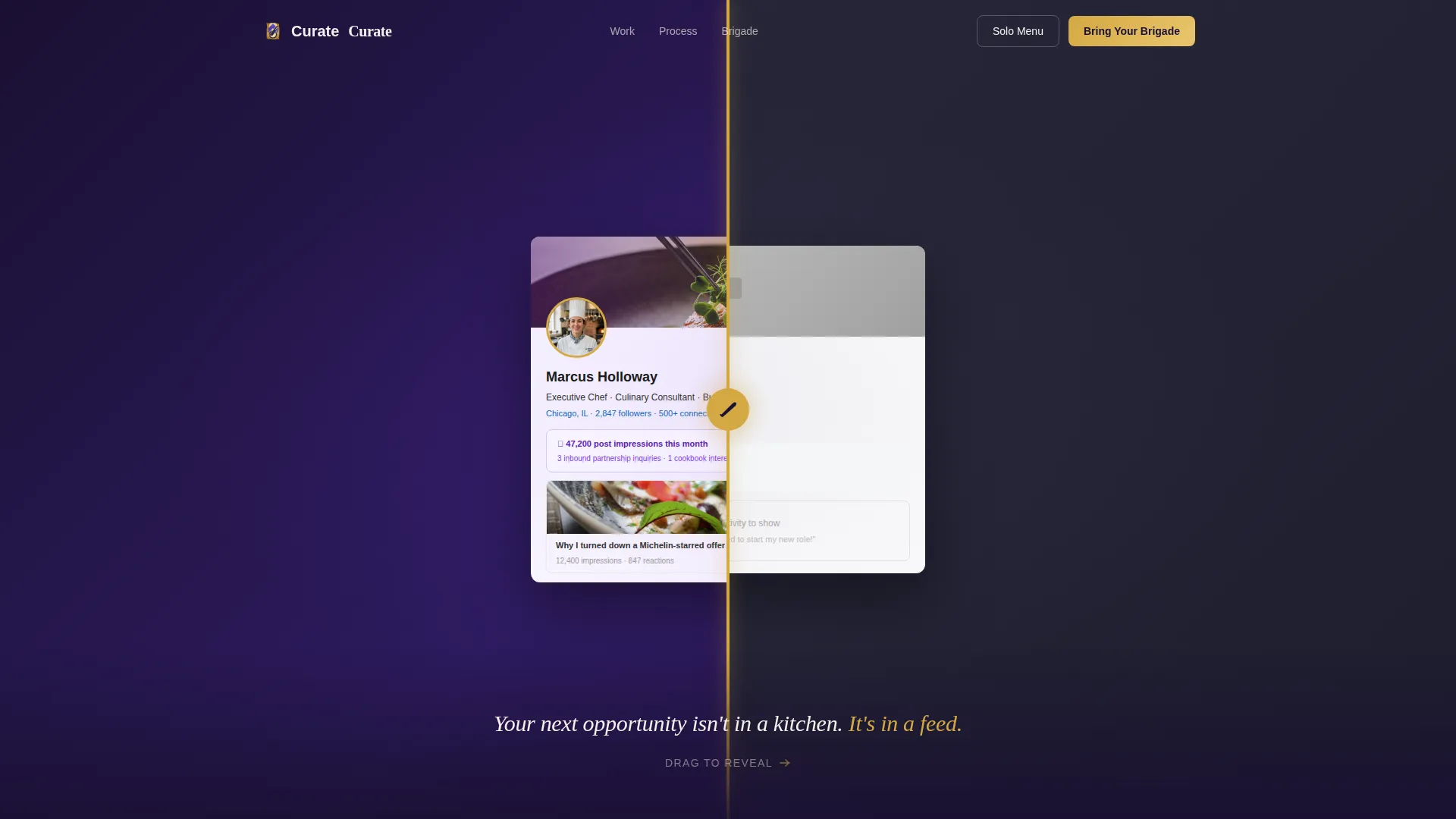 Specialist Chef Profile Professional Website Template