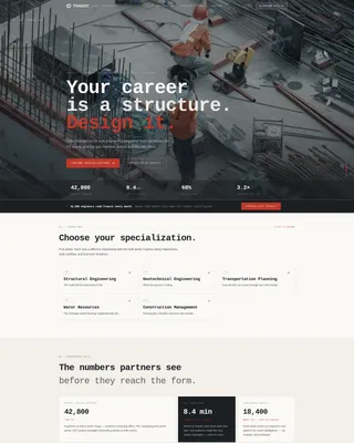 Civil Engineer Profile Careers Website Template