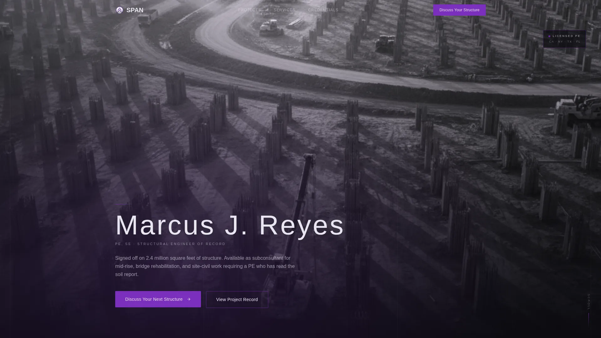 Civil Engineer Profile Portfolio Website Template