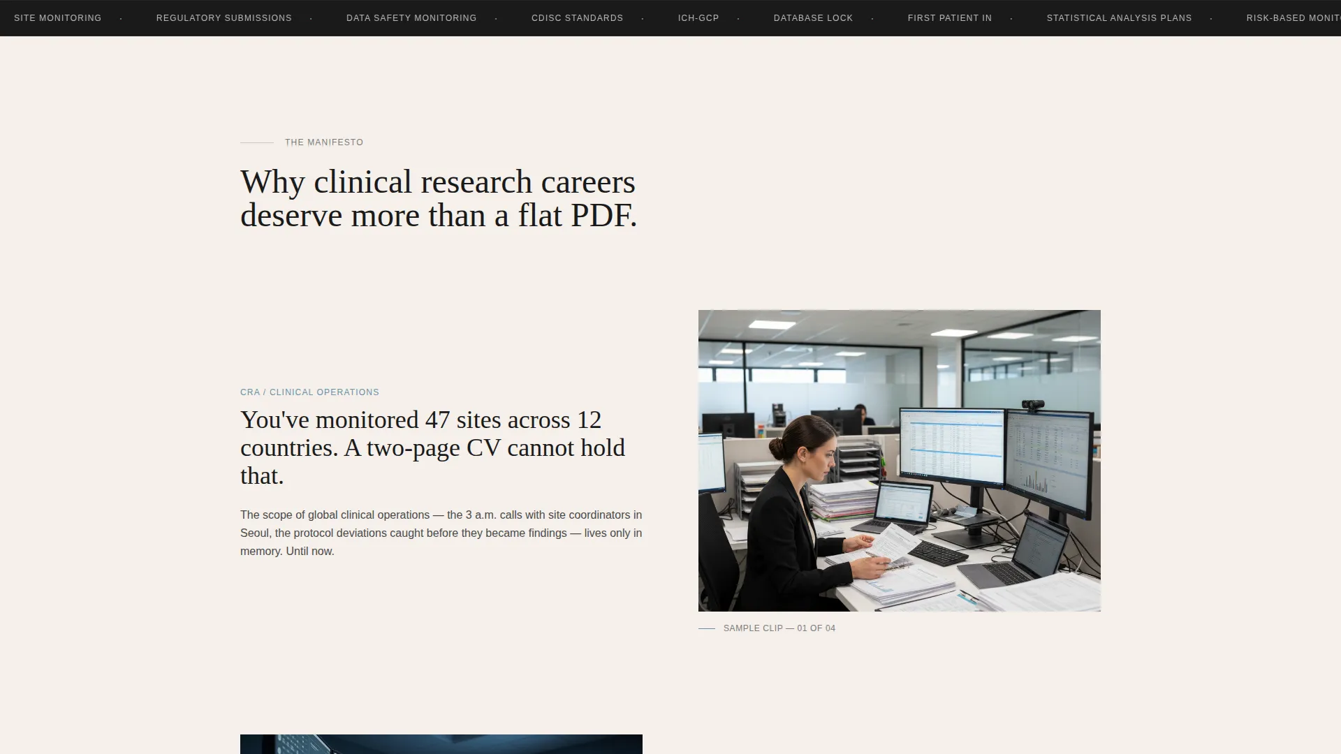 Clinical Researcher Career Professional Website Template