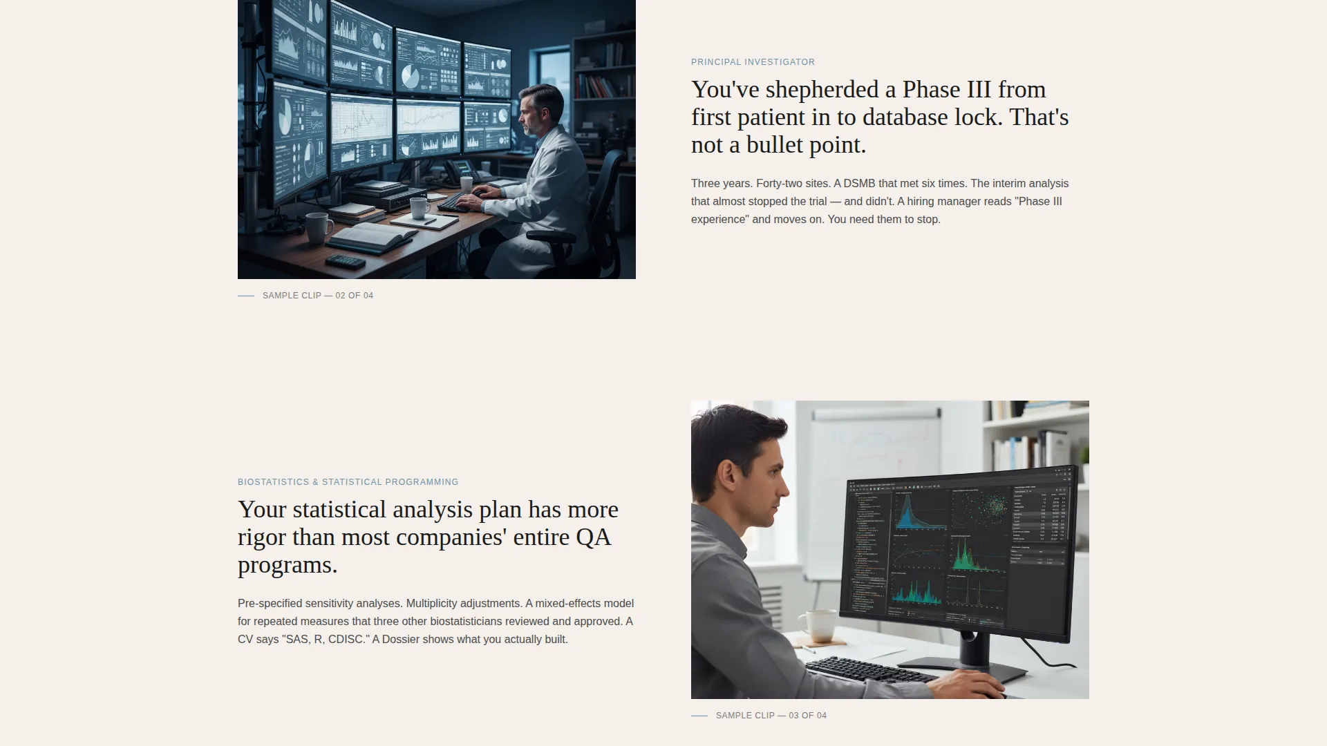 Clinical Researcher Career Professional Website Template