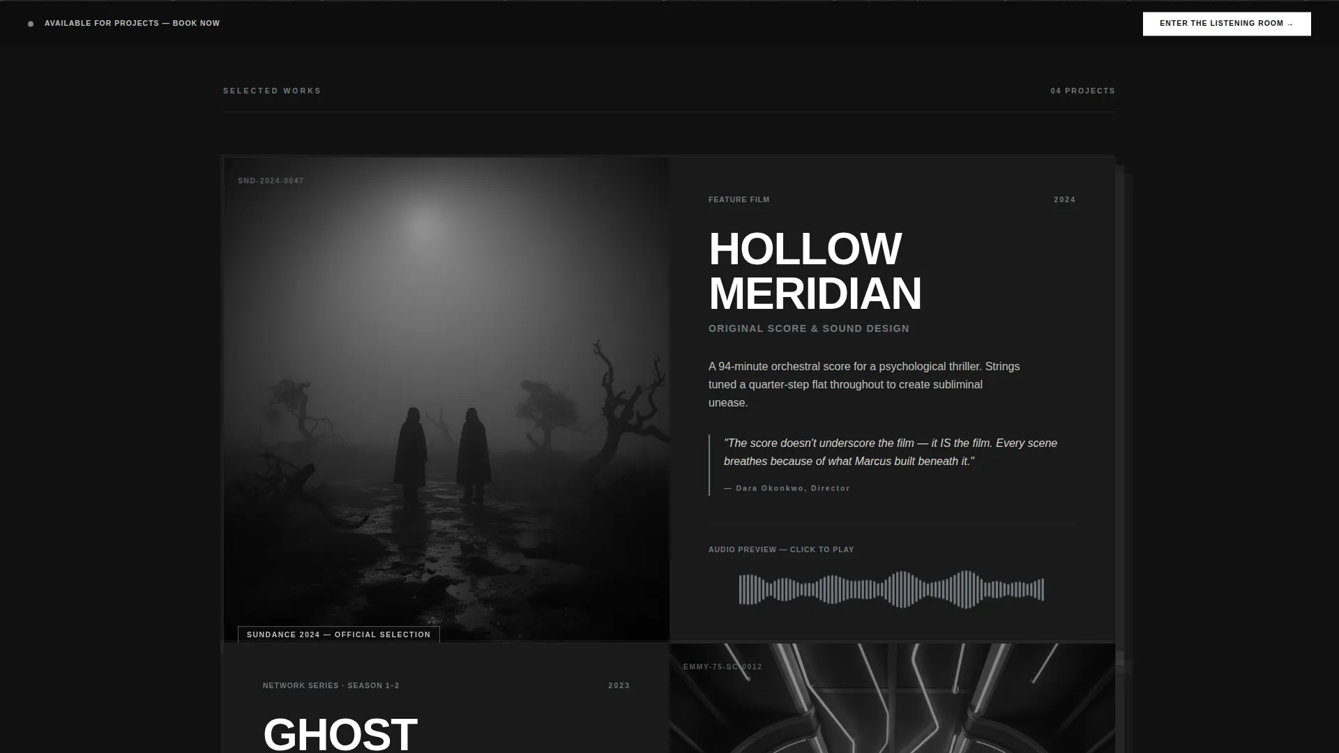 Music & Audio Portfolio Portfolio Website Template