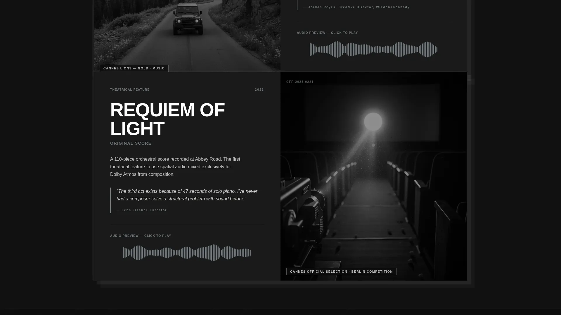 Music & Audio Portfolio Portfolio Website Template