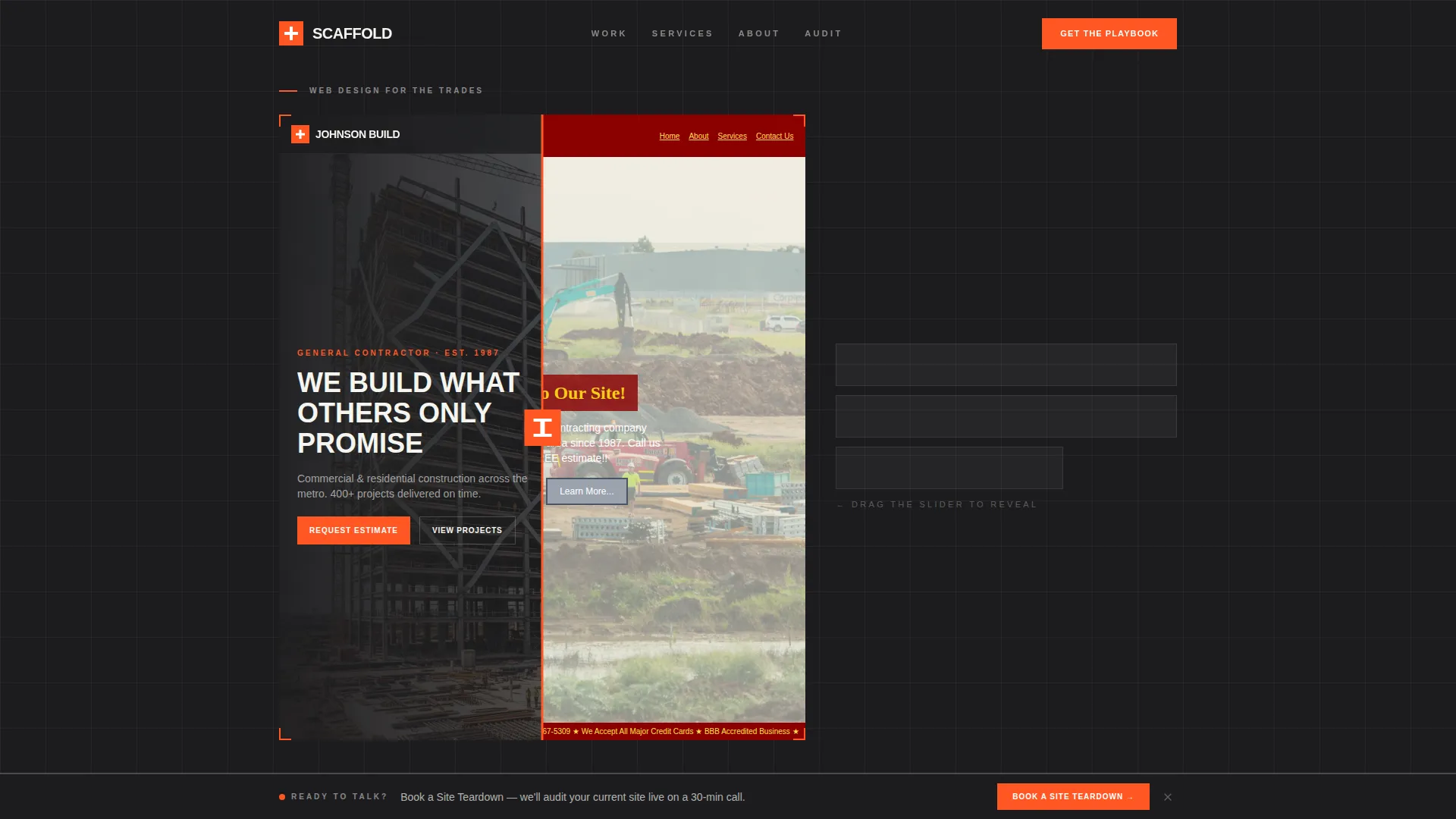 Construction Marketing & Agency Portfolio Website Template