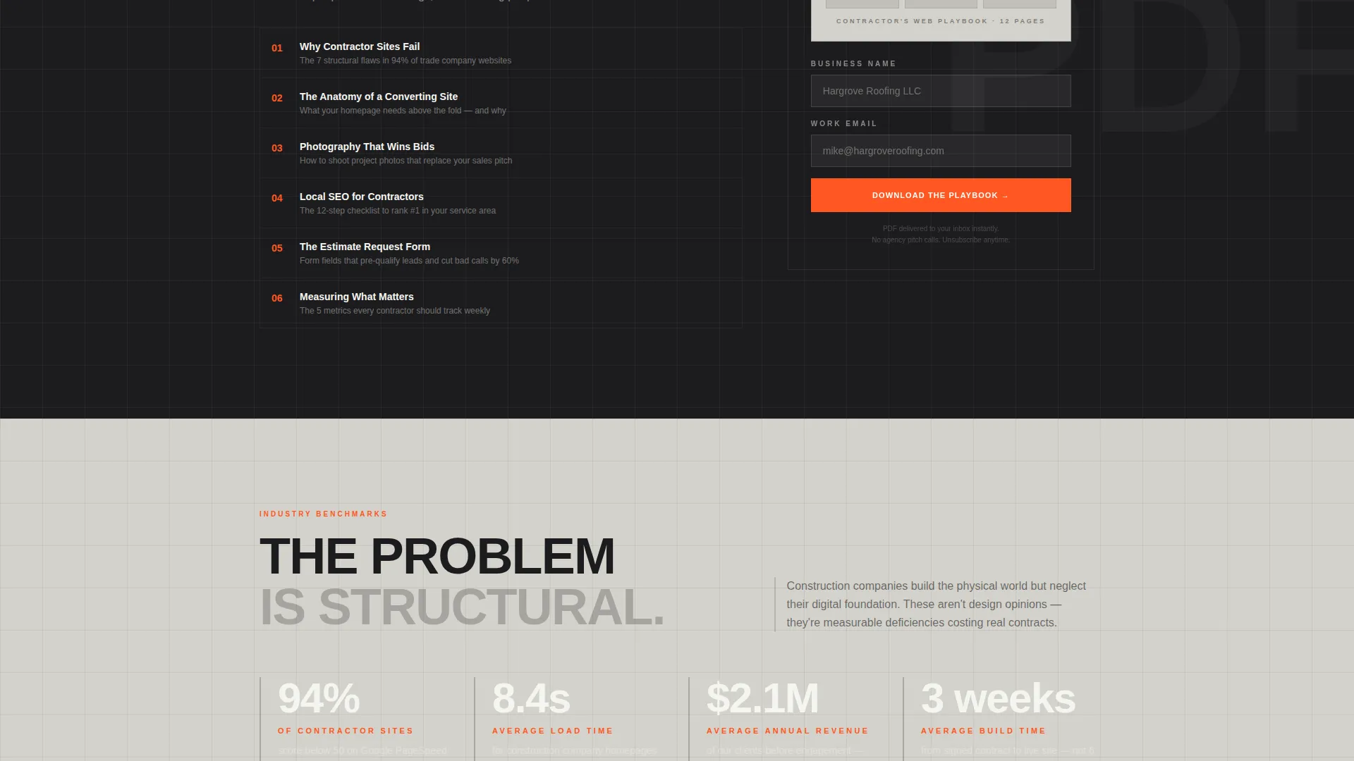 Construction Marketing & Agency Portfolio Website Template