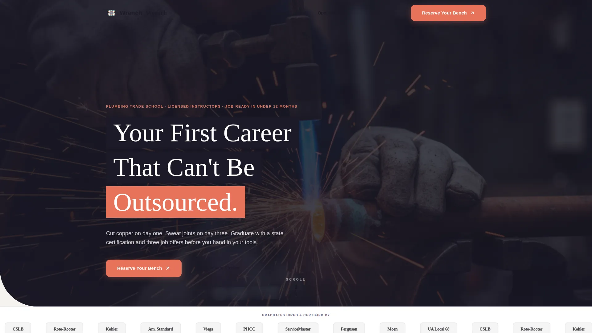 Vocational & Trade School Booking Website Template