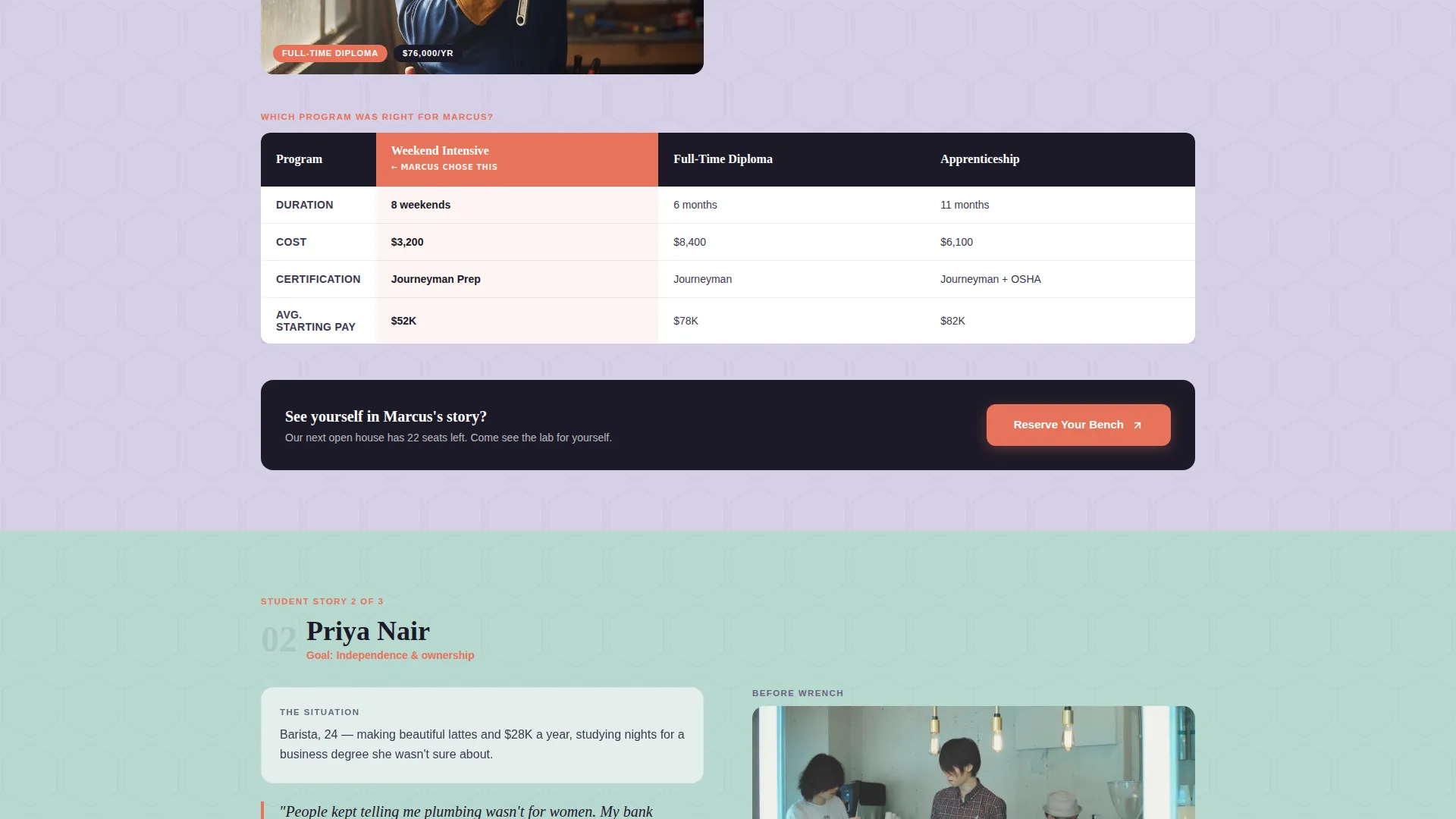Vocational & Trade School Booking Website Template
