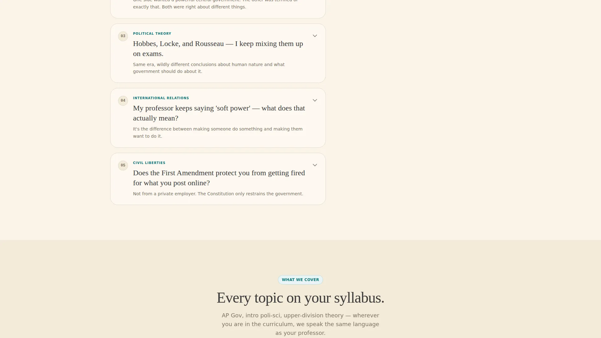 Political Science Education FAQ Website Template