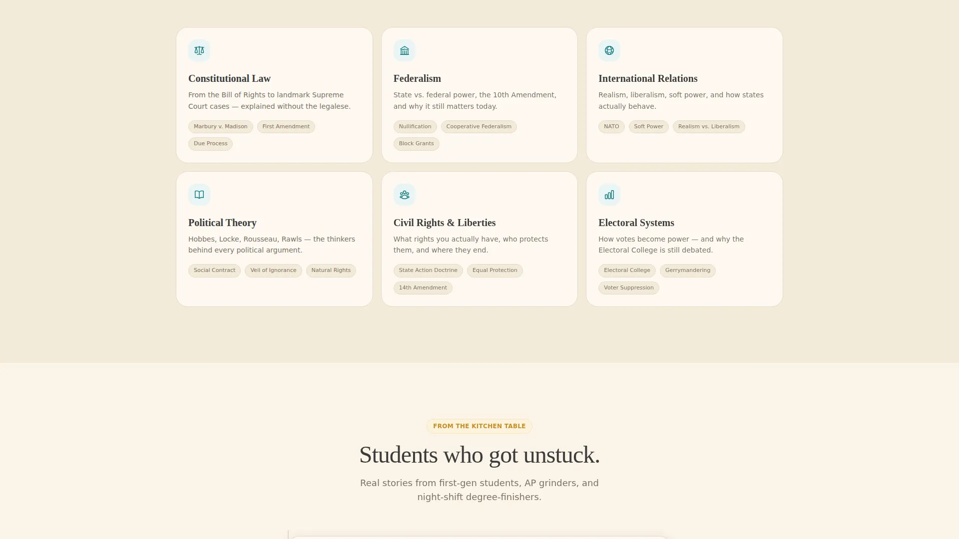 Political Science Education FAQ Website Template