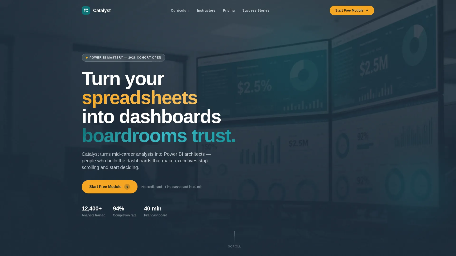 Power BI Course Landing Page Template