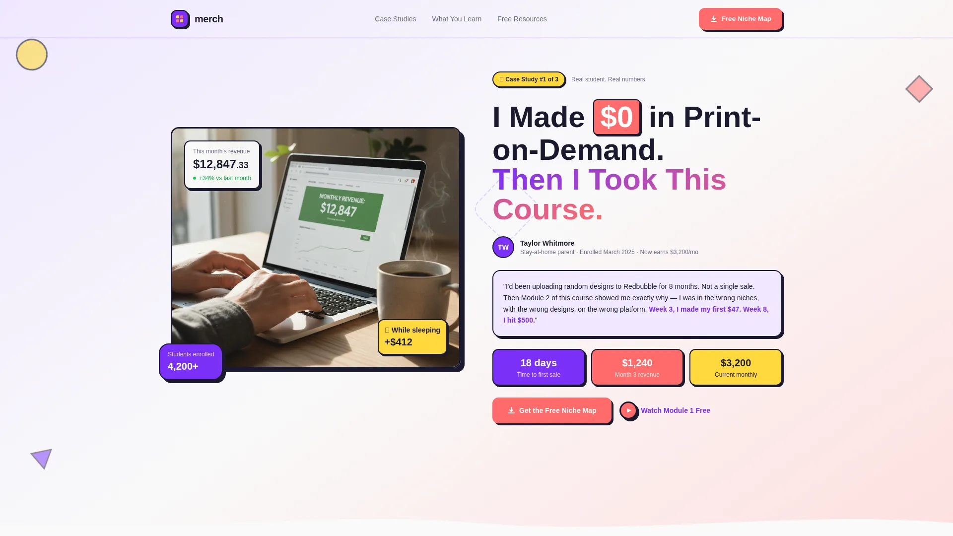 Online Skill Courses Specialist Portfolio Website Template