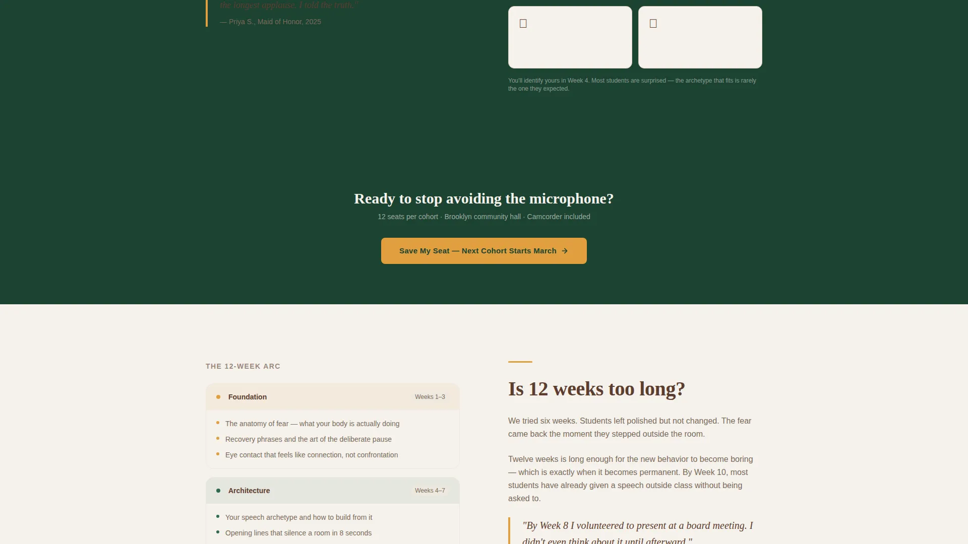 Public Speaking Course Landing Page Template