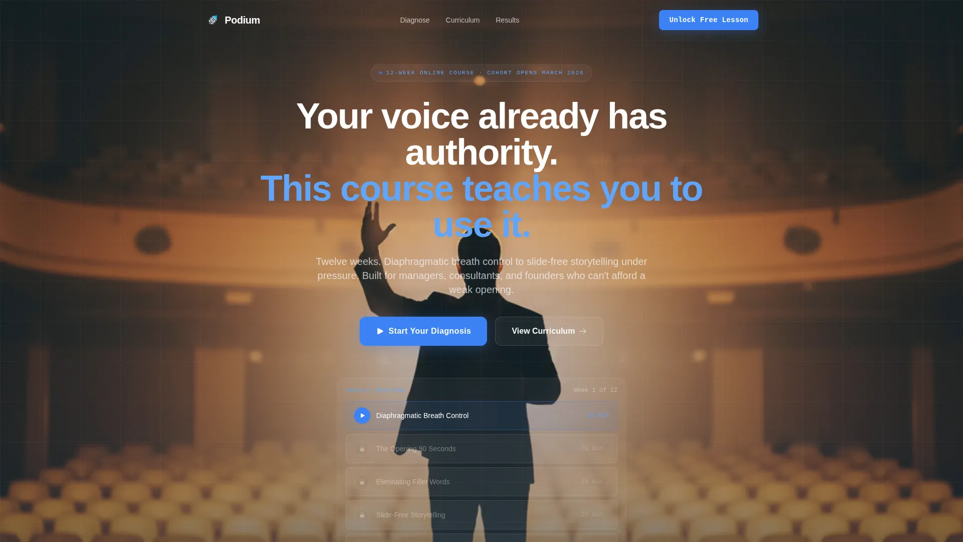 Public Speaking Course Landing Page Template