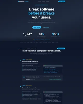 QA Engineering Bootcamp Landing Page Template