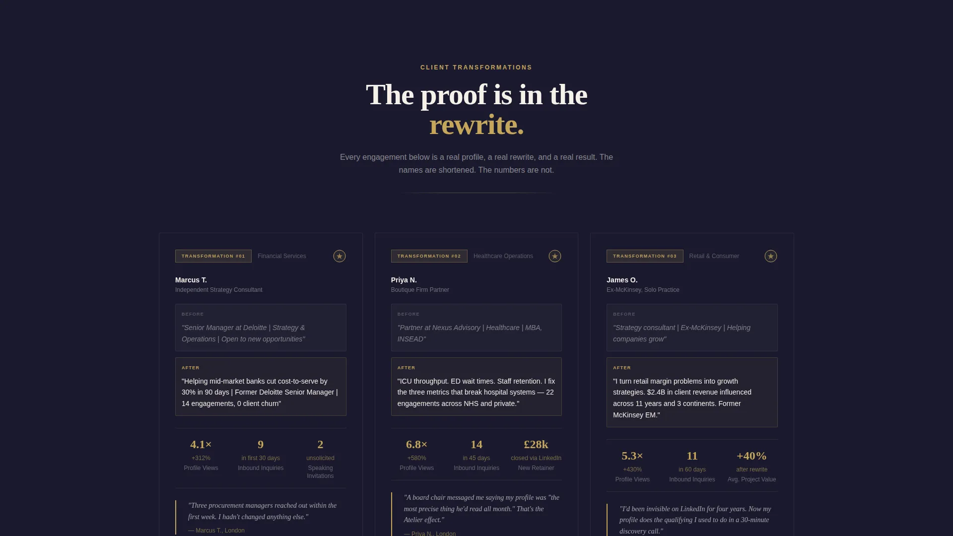 Consultant Career Specialist Portfolio Website Template
