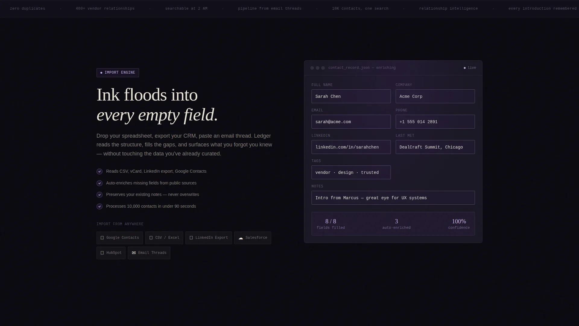 Personal CRM & Network Professional Website Template