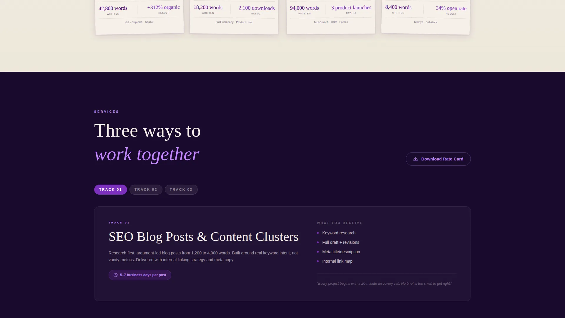 Writing & Content Portfolio Blog Website Template