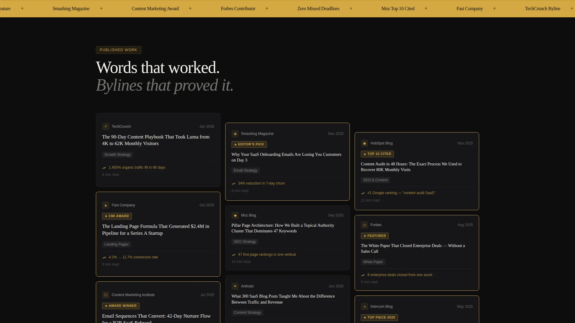 Content Writer Portfolio Specialist Portfolio Website Template