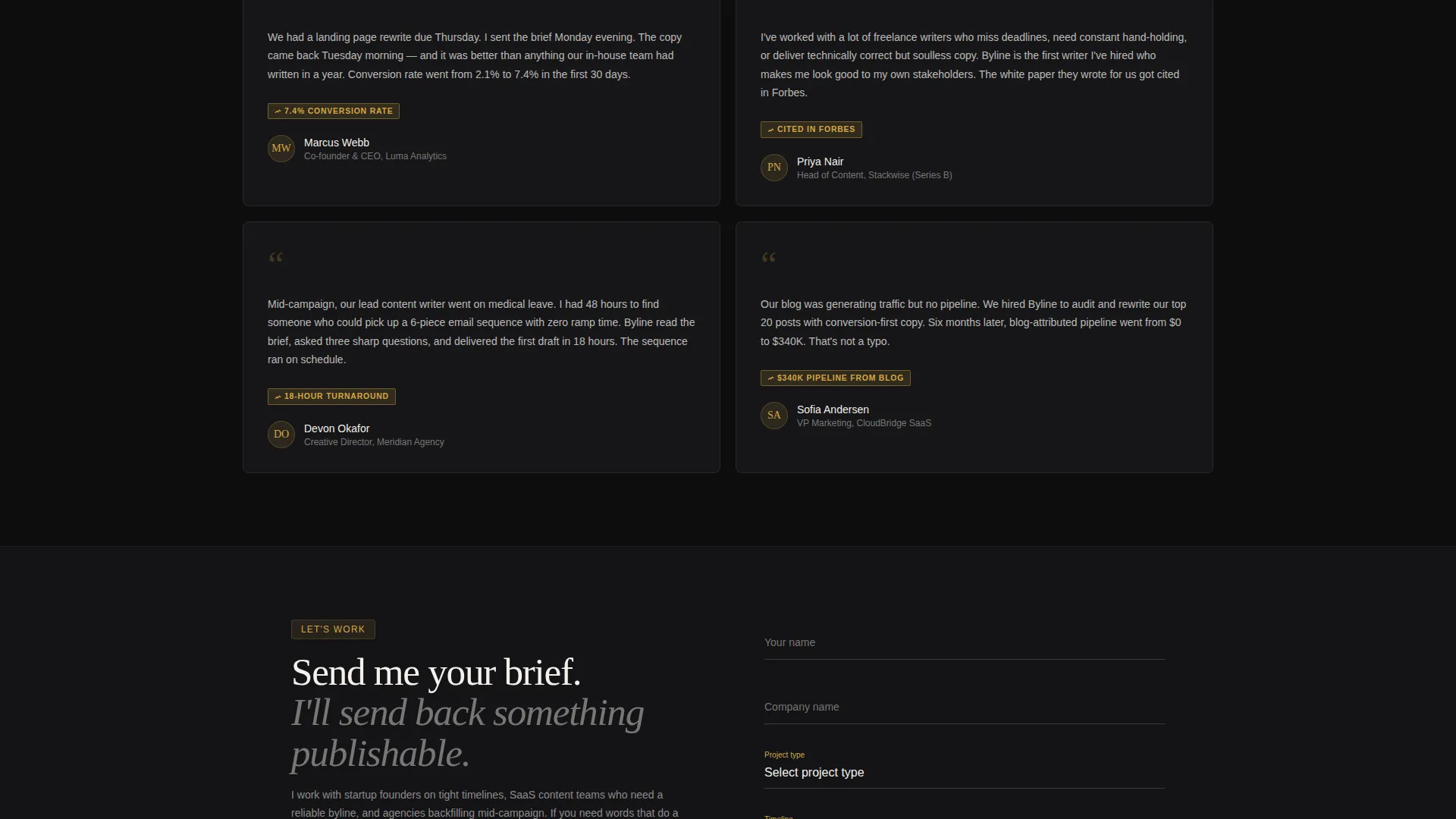 Content Writer Portfolio Specialist Portfolio Website Template