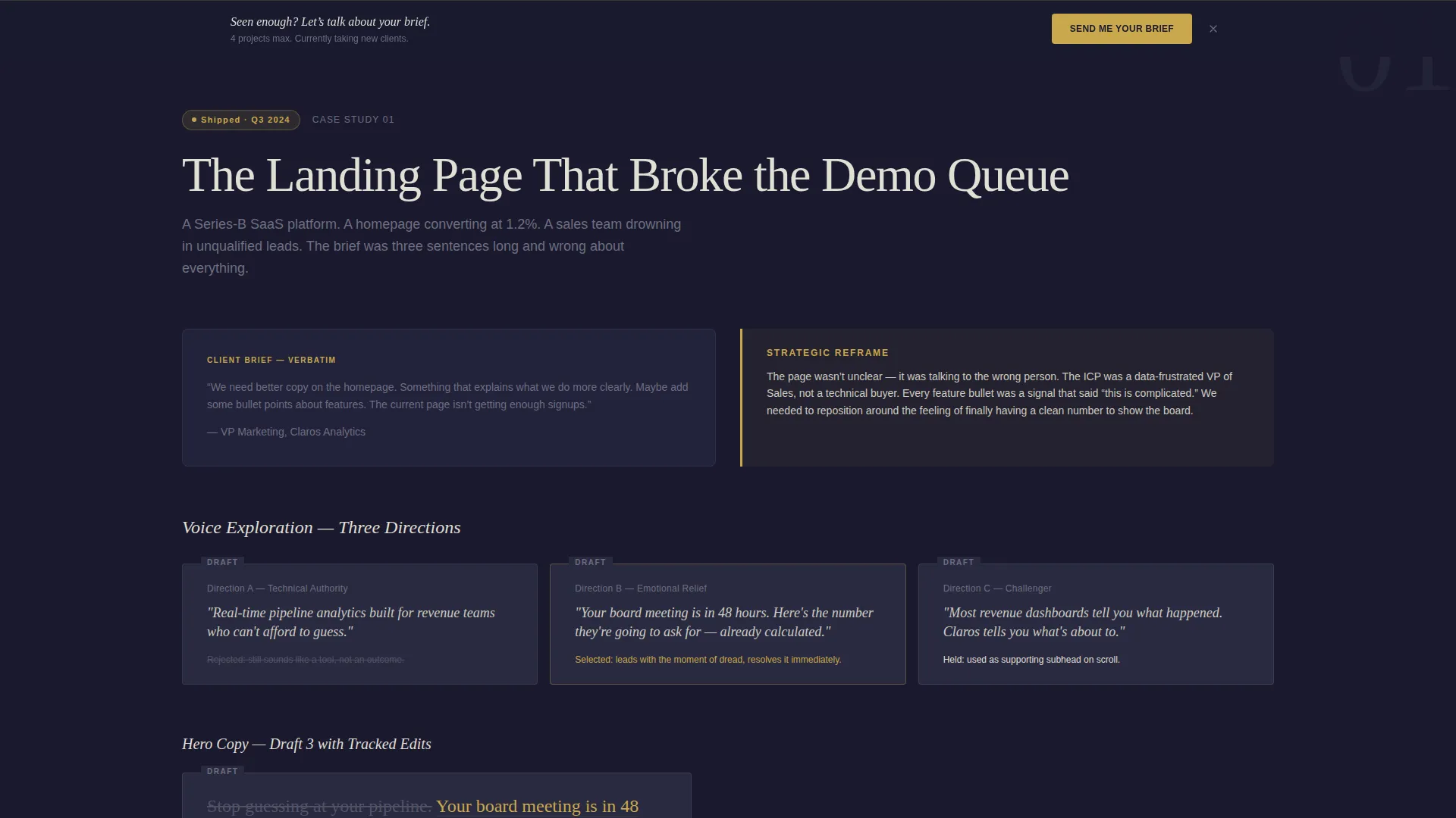 Copywriter Portfolio Specialist Portfolio Website Template