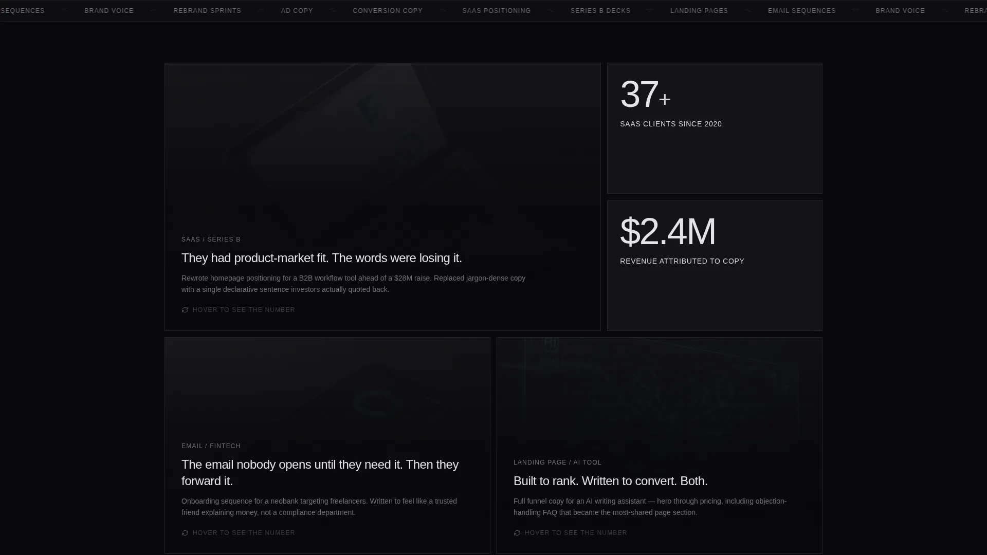 Copywriter Portfolio Specialist Professional Website Template