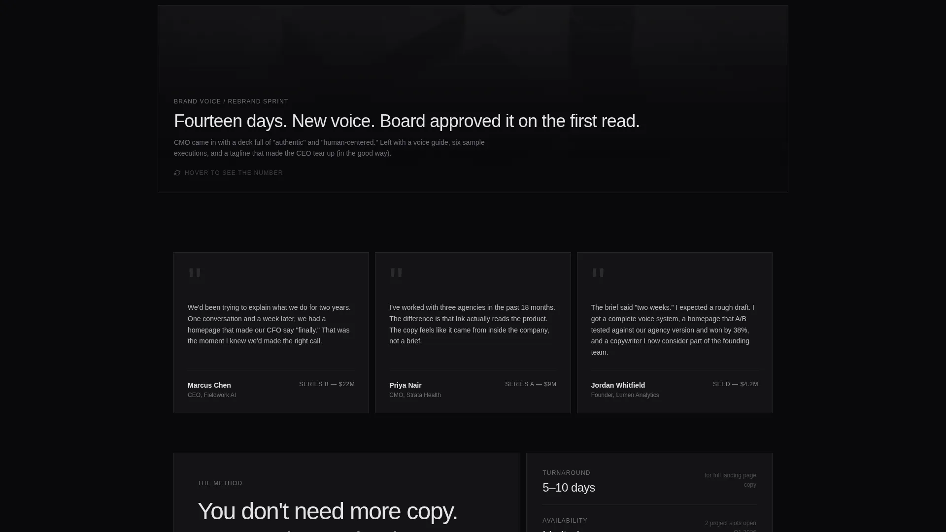 Copywriter Portfolio Specialist Professional Website Template