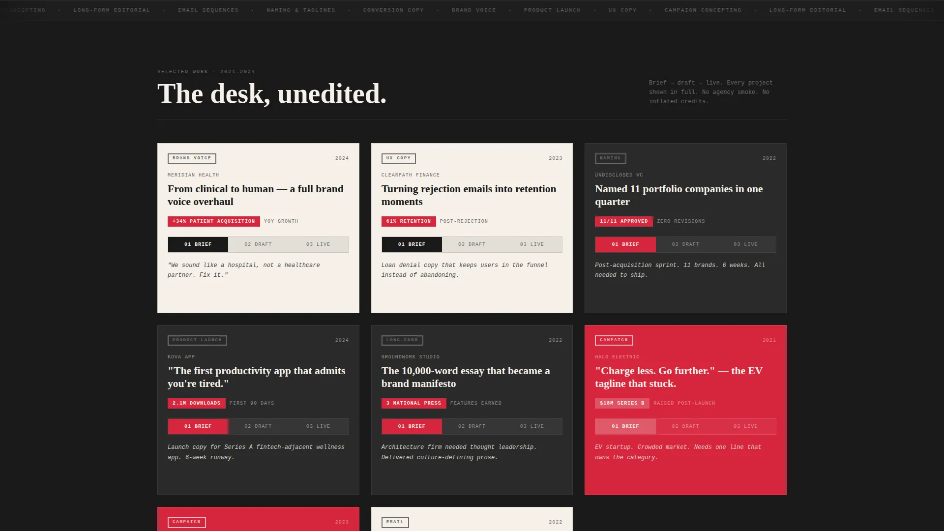 Copywriter Portfolio Careers Website Template