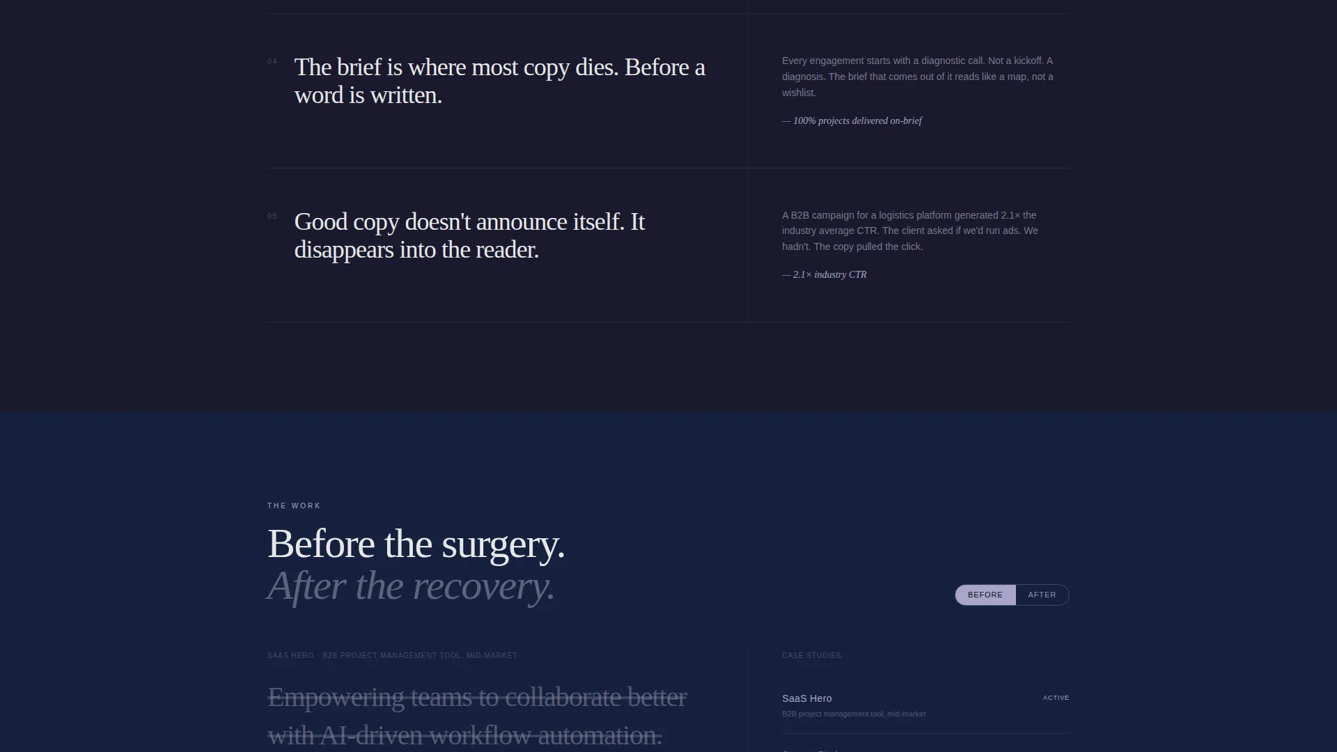 Copywriter Portfolio Professional Website Template