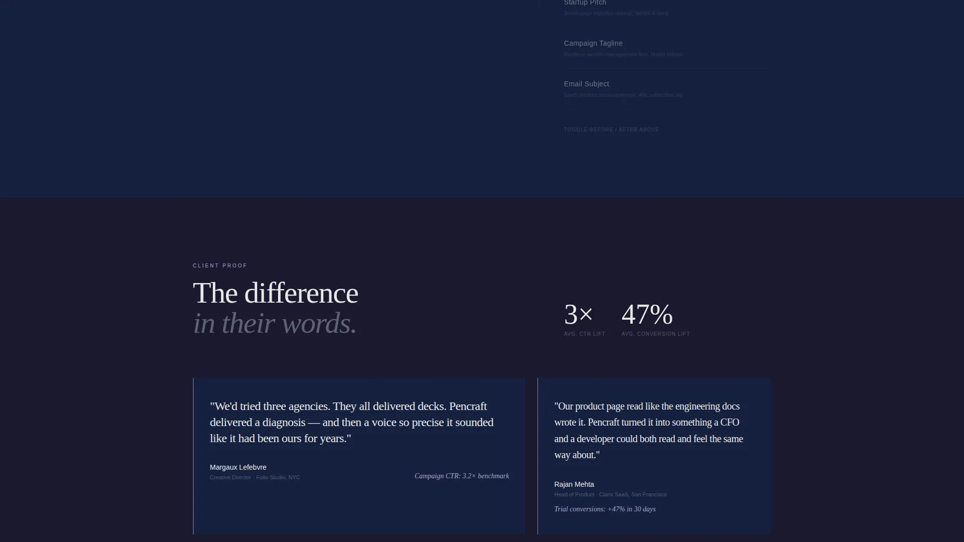 Copywriter Portfolio Professional Website Template