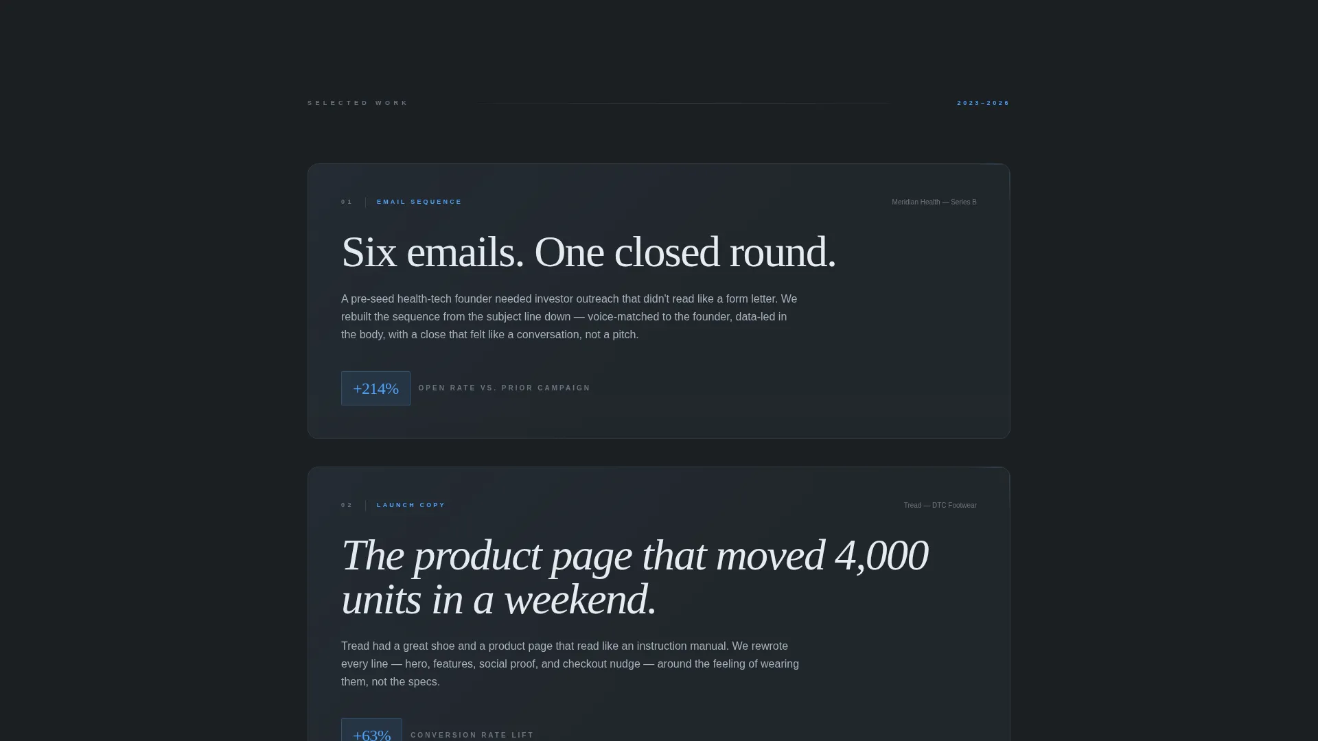 Copywriter Portfolio Portfolio Website Template