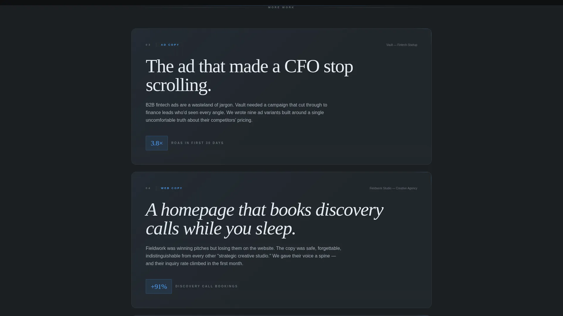 Copywriter Portfolio Portfolio Website Template