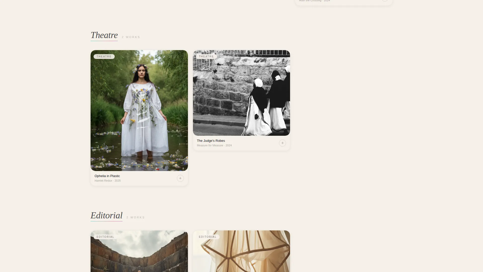 Costume Designer Portfolio Directory Website Template