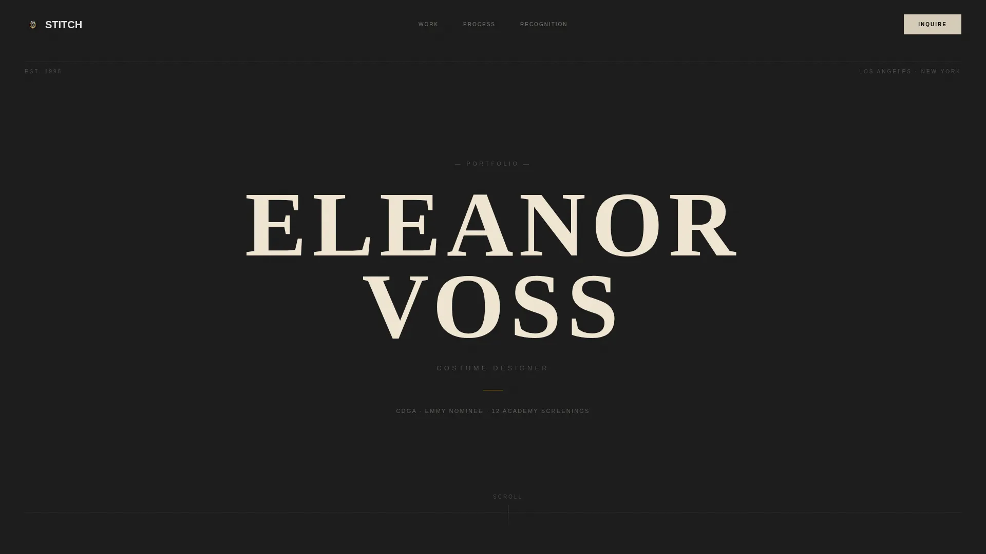 Costume Designer Portfolio Portfolio Website Template