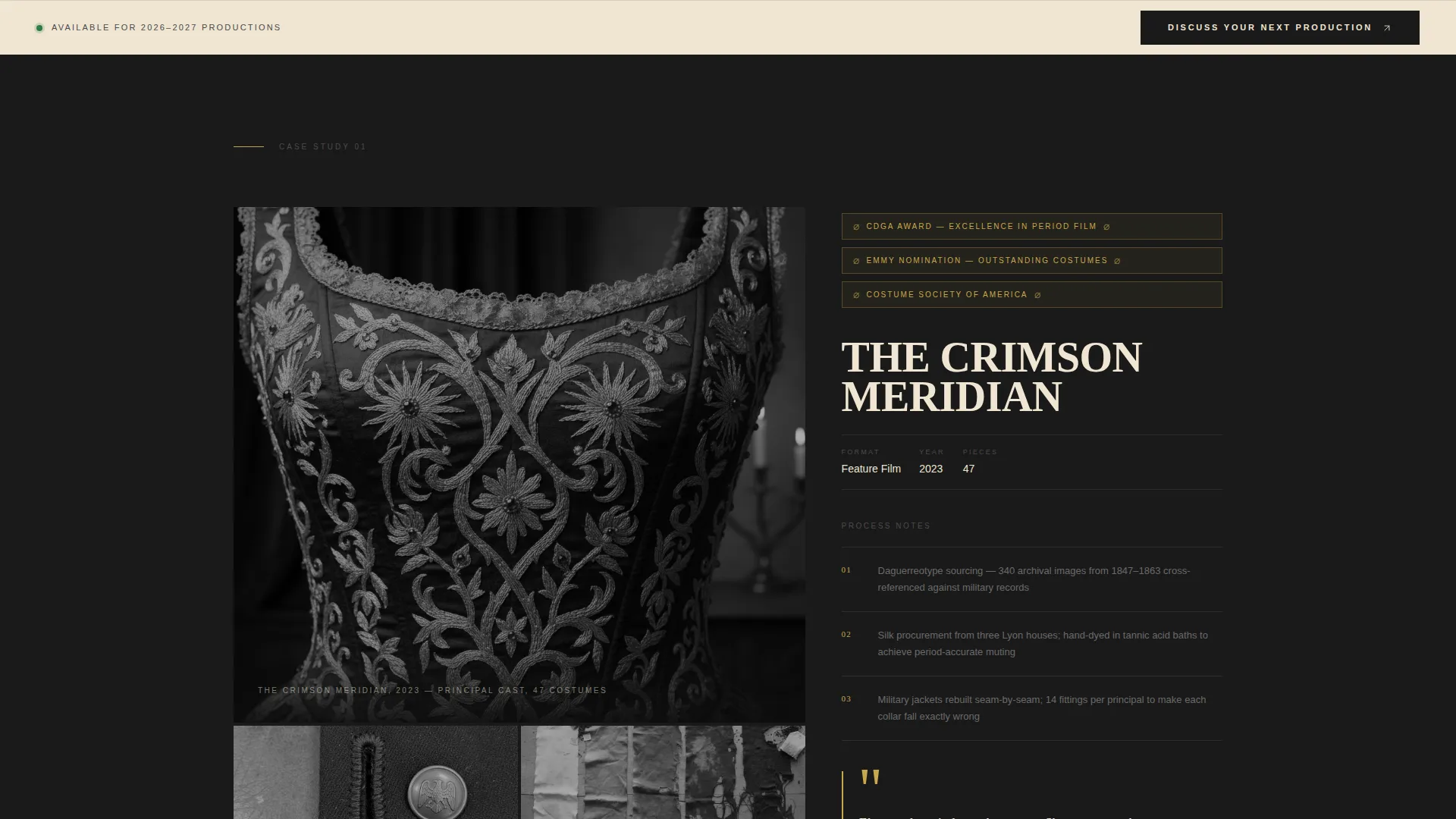 Costume Designer Portfolio Portfolio Website Template