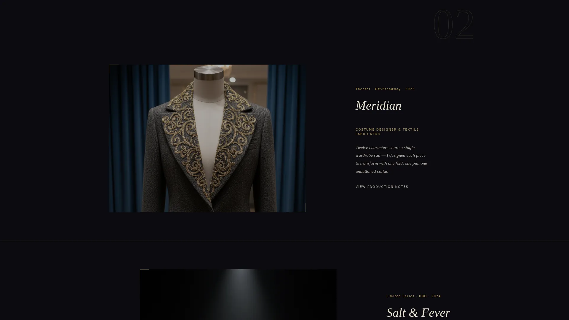 Costume Designer Portfolio Specialist Portfolio Website Template