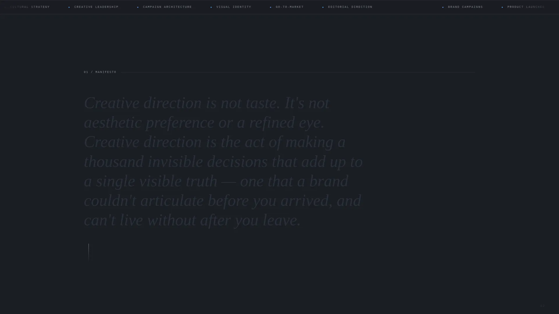 Creative Director Portfolio Complete Pre-Launch Website Template