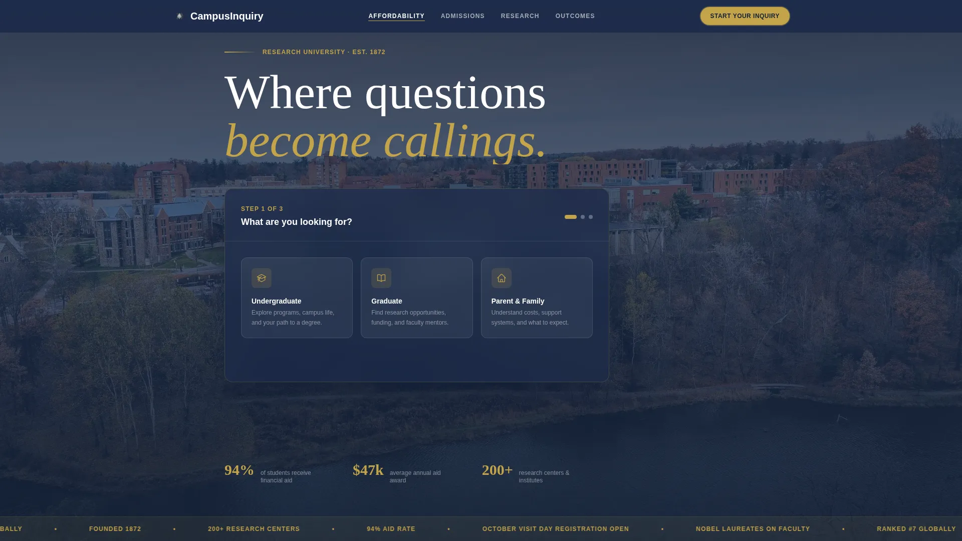 College & University FAQ Website Template