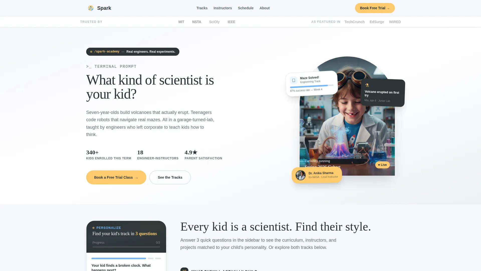 School (K-12) Specialist Booking Website Template