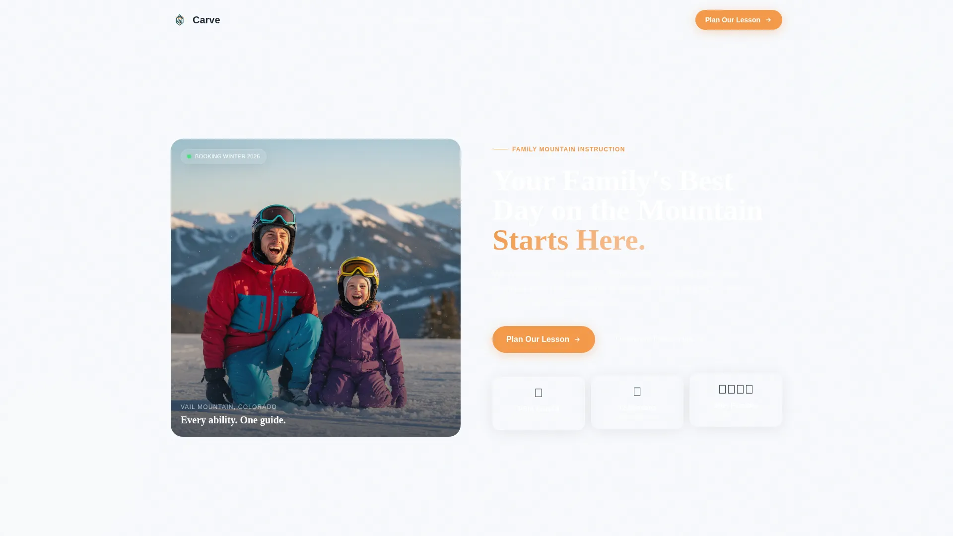 Ski & Snowboard Instructor Landing Page Template