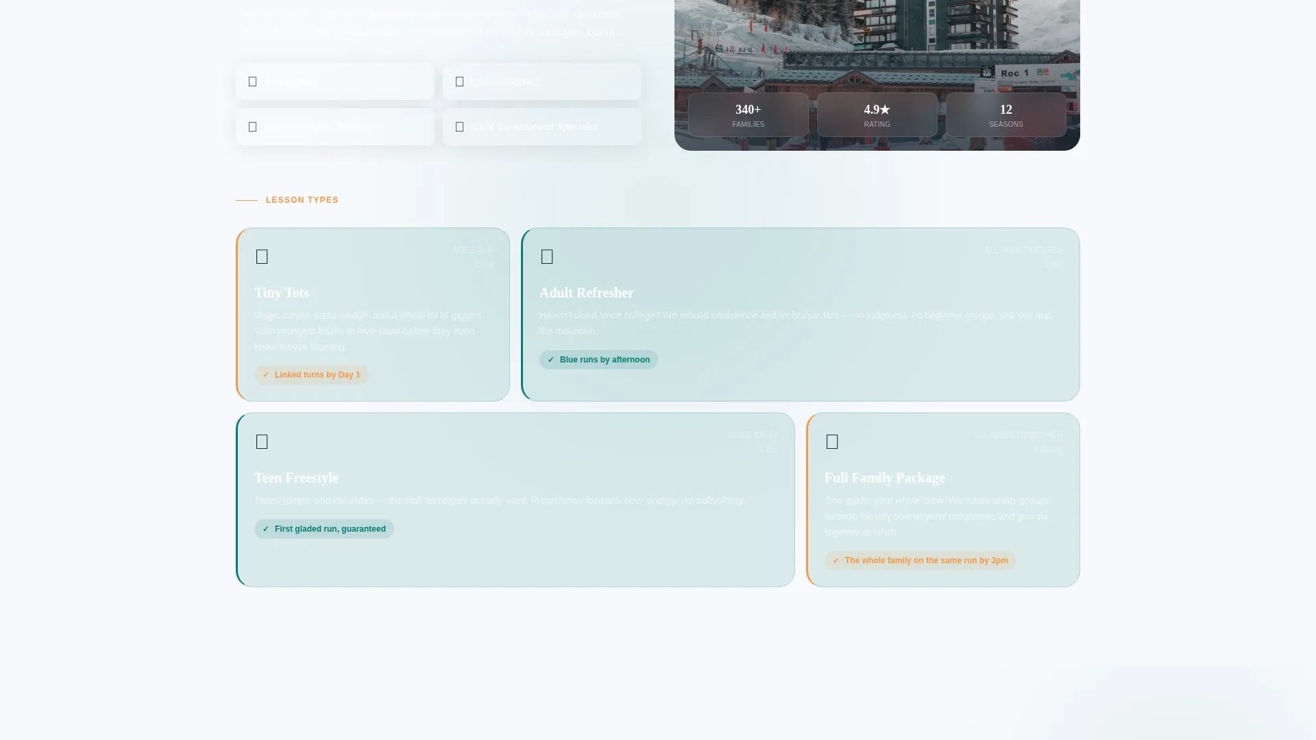 Ski & Snowboard Instructor Landing Page Template