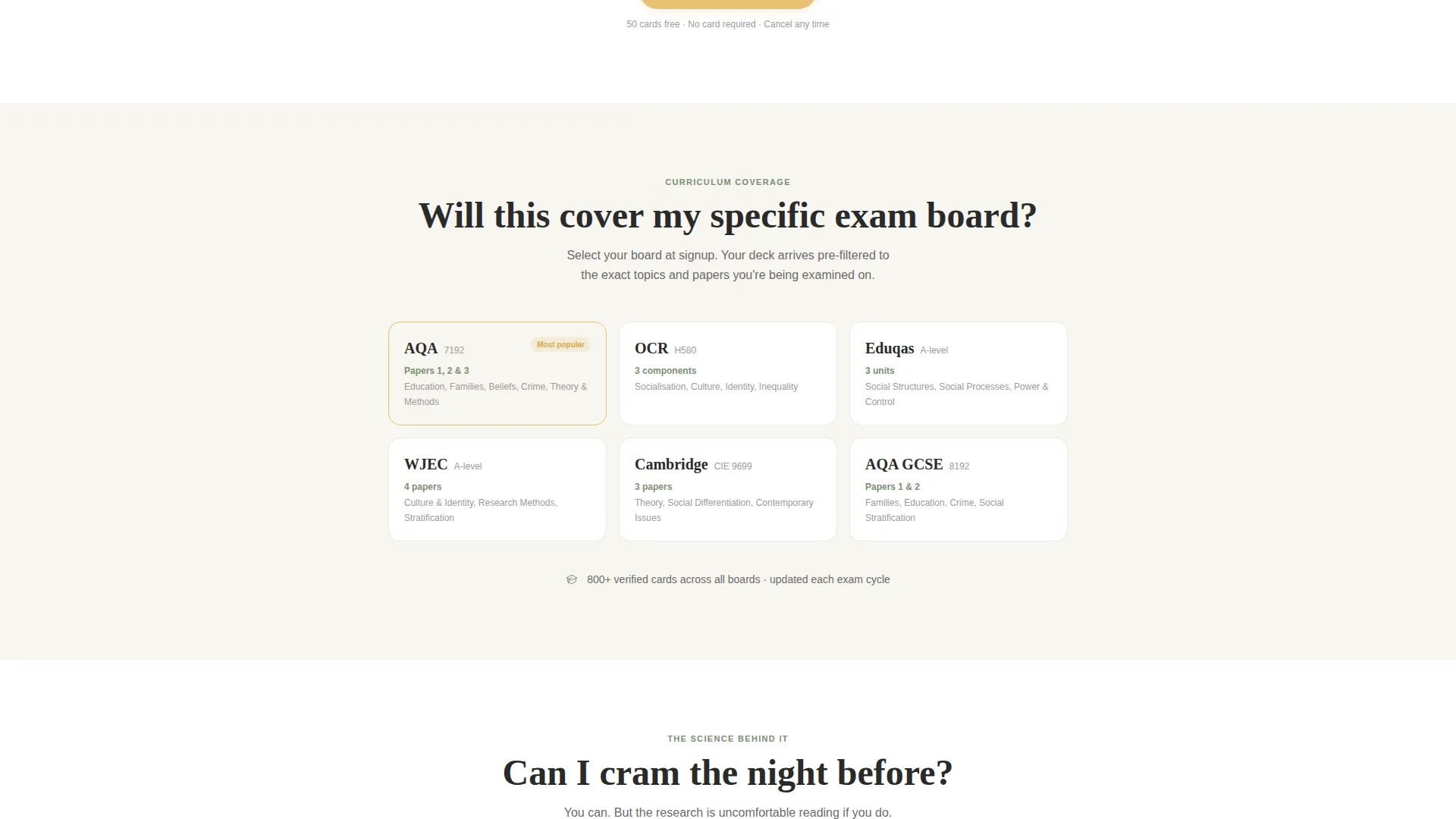 Sociology Flashcard App Landing Page Template
